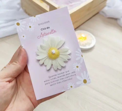 Vela Margarida Perfumada - Card Personalizado