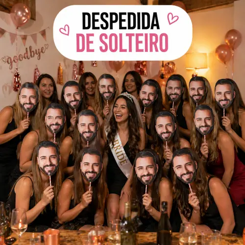 10 Máscaras personalizadas rosto para festas, formaturas, casame