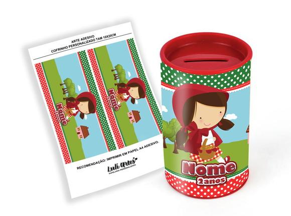 Arte Digital Cofrinho Chapeuzinho Vermelho