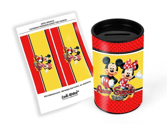 Arte Digital Cofrinho Mickey e Minnie