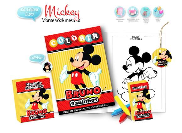 Arte Digital Kit Colorir Mickey