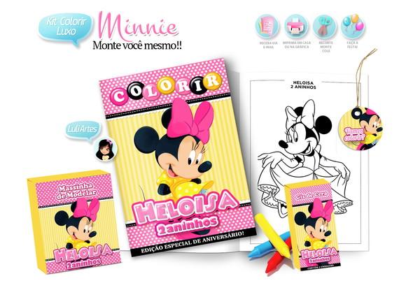 Arte Digital Kit Colorir Minnie