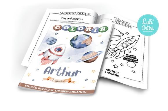 Arte Digital Revistinha de Colorir Astronauta