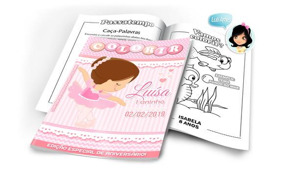 Arte Digital Revistinha de Colorir Bailarina