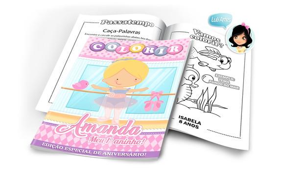 Arte Digital Revistinha de Colorir Bailarina
