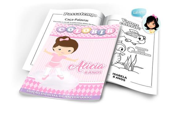 Arte Digital Revistinha de Colorir Bailarina