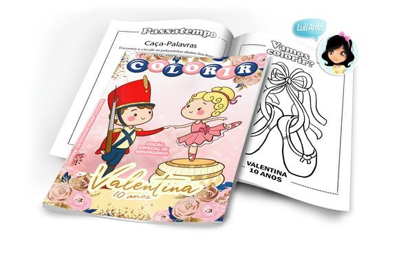 Arte Digital Revistinha de Colorir Bailarina e Soldadinho