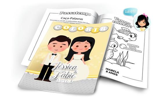 Arte Digital Revistinha de Colorir Casamento