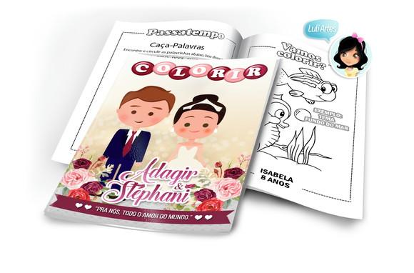 Arte Digital Revistinha de Colorir Casamento