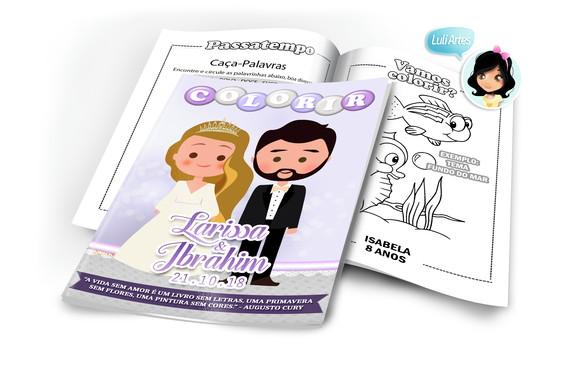 Arte Digital Revistinha de Colorir Casamento