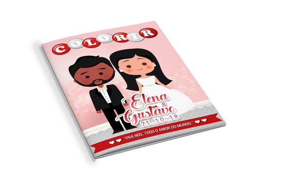 Arte Digital Revistinha de Colorir Casamento