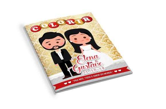 Arte Digital Revistinha de Colorir Casamento