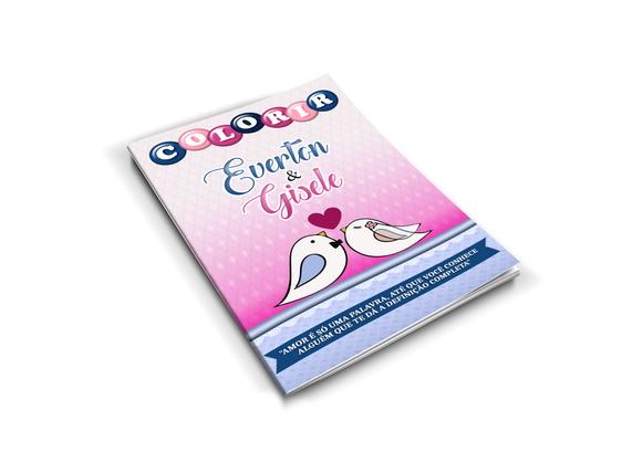 Arte Digital Revistinha de Colorir Casamento