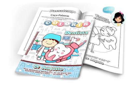 Arte Digital Revistinha de Colorir Dentista