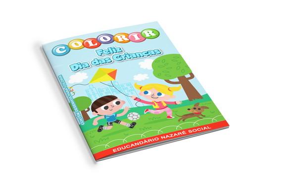 Arte Digital Revistinha de Colorir Dia das Crianças