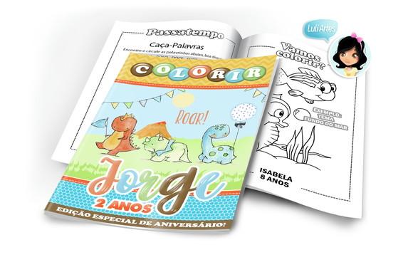 Arte Digital Revistinha de Colorir Dinossauros