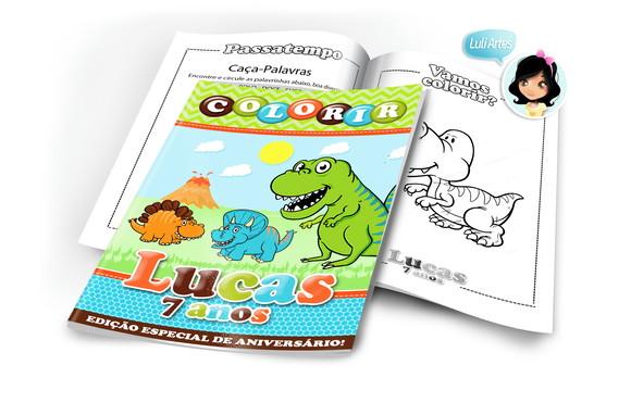 Arte Digital Revistinha de Colorir Dinossauros