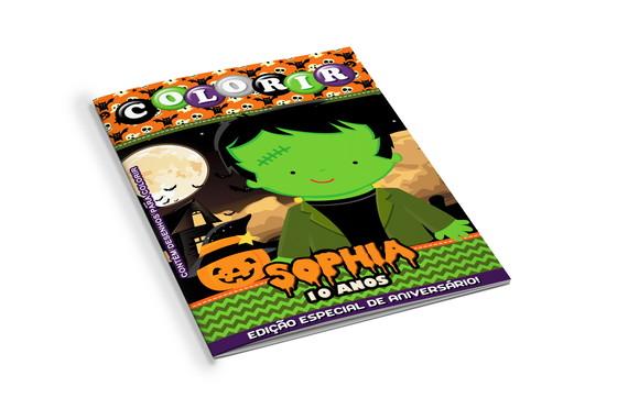 Arte Digital Revistinha de Colorir Halloween