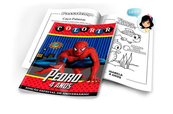 Arte Digital Revistinha de Colorir Homem Aranha