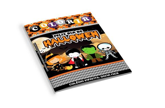 Arte Digital Revistinha de Colorir Halloween