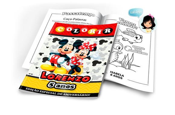 Arte Digital Revistinha de Colorir Mickey e Minnie