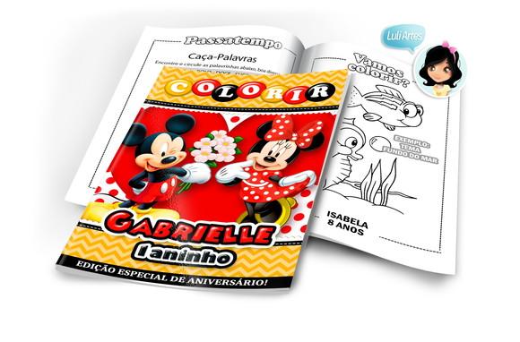 Arte Digital Revistinha de Colorir Mickey e Minnie