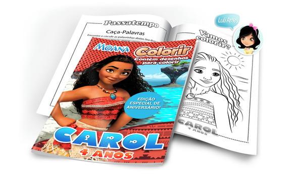Arte Digital Revistinha de Colorir Moana