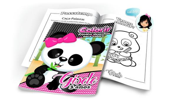Arte Digital Revistinha de Colorir Panda