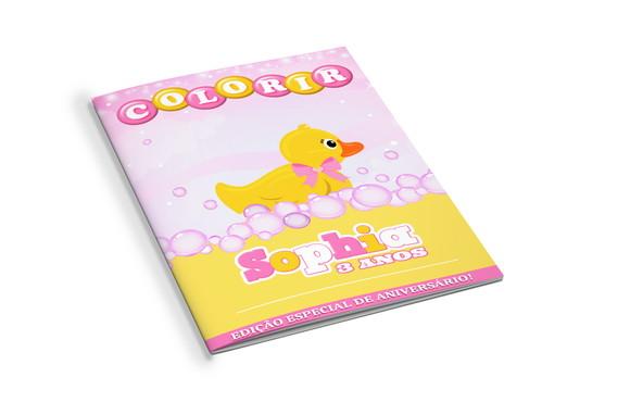 Arte Digital Revistinha de Colorir Patinha Rosa