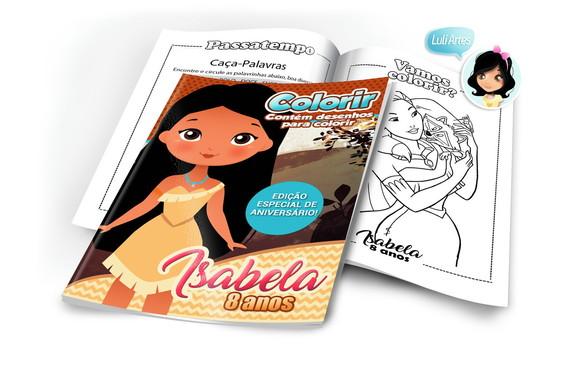 Arte Digital Revistinha de Colorir Pocahontas