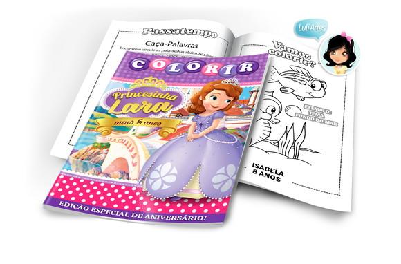 Arte Digital Revistinha de Colorir Princesinha Sofia