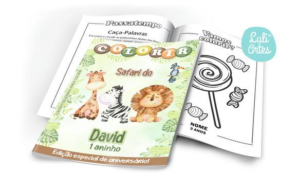Arte Digital Revistinha de Colorir Safari