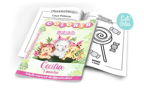 Arte Digital Revistinha de Colorir Safari