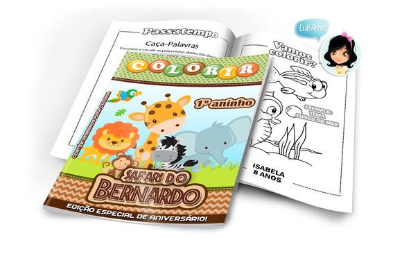 Arte Digital Revistinha de Colorir Safari
