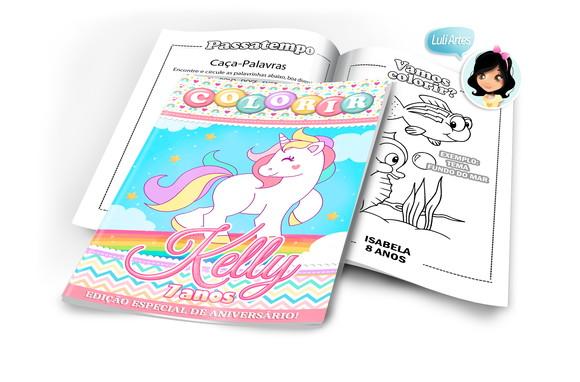 Arte Digital Revistinha de Colorir Unicornio