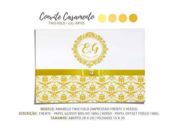 Convite Casamento Amarelo - Arte Digital