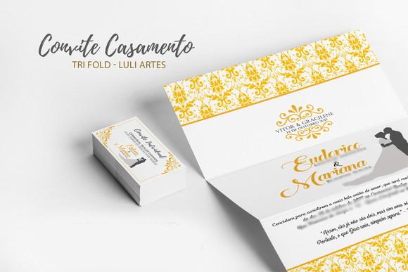 Convite Casamento Amarelo - Arte Digital