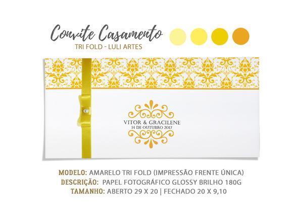 Convite Casamento Amarelo - Arte Digital