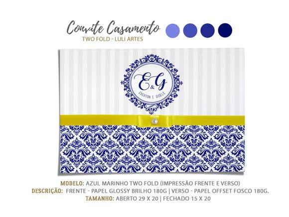Convite Casamento Azul - Arte Digital