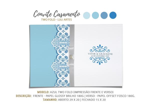 Convite Casamento Azul - Arte Digital