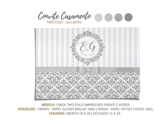 Convite Casamento Cinza - Arte Digital