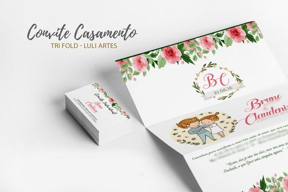 Convite Casamento Floral - Arte Digital