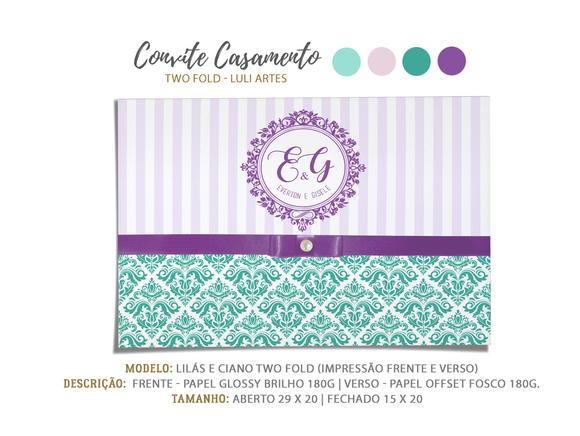 Convite Casamento Lilás e Tiffany _ Arte Digital