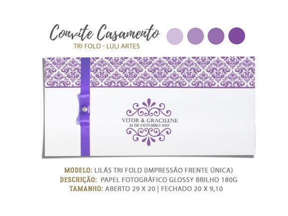 Convite Casamento Lilás - Arte Digital