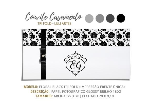 Convite Casamento Preto - Arte Digital