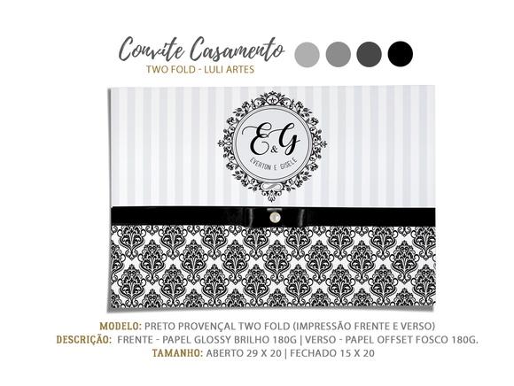 Convite Casamento Preto - Arte Digital