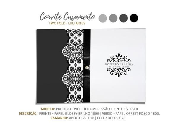 Convite Casamento Preto 2 - Arte Digital