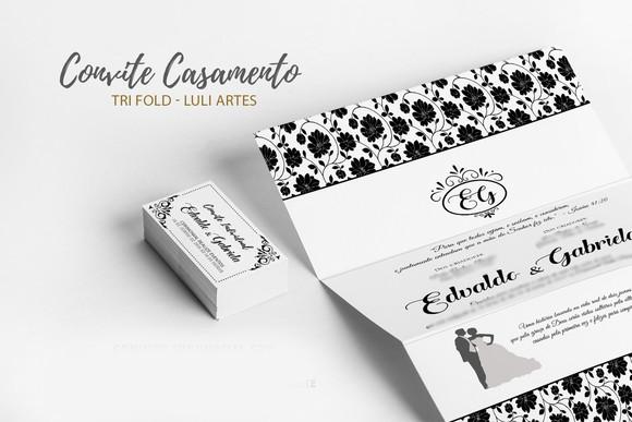 Convite Casamento Preto - Arte Digital