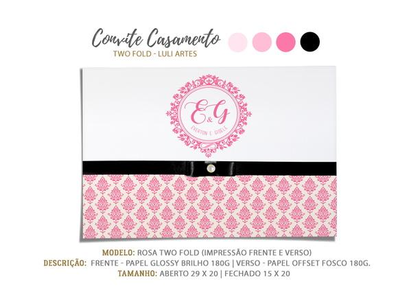 Convite Casamento Rosa - Arte Digital