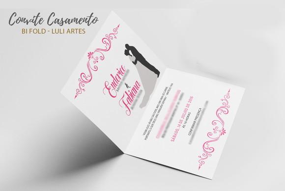Convite Casamento Rosa - Arte Digital